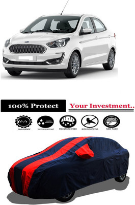 Amexride Car Cover For Ford Figo Aspire Titanium Automatic Petrol (With Mirror Pockets)(Red)