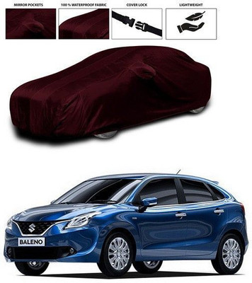 ANTHUB Car Cover For Maruti Suzuki Baleno (With Mirror Pockets)(Maroon)