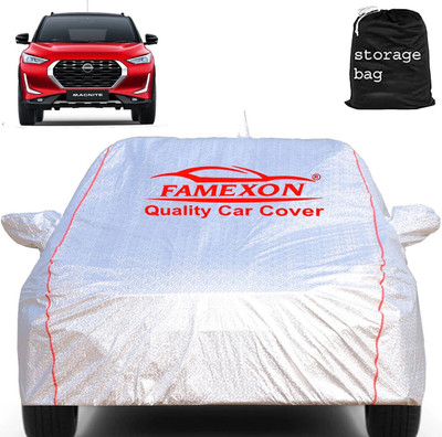 FAMEXON Car Cover For Nissan Magnite (With Mirror Pockets)(Silver)