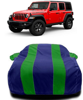 Autoprime Car Cover For Jeep Wrangler (With Mirror Pockets)(Green, Blue)
