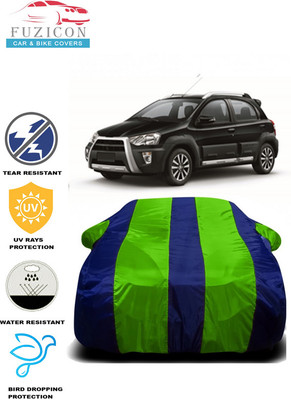 FUZICON Car Cover For Toyota Etios Cross 1.4L VD Diesel (With Mirror Pockets)(Green, Blue)