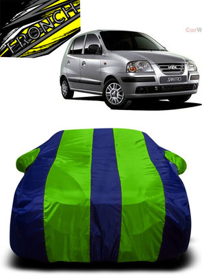 FRONCH Car Cover For Hyundai Santro 1.0i (With Mirror Pockets)(Green, Blue)