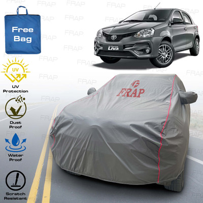 Frap Car Cover For Toyota Etios Liva, Etios Cross, Etios Liva G, Etios Liva J, Etios Liva V (With Mirror Pockets)(Grey, Red)