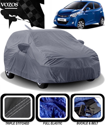 VOZOS Car Cover For Hyundai Eon (With Mirror Pockets)(Grey)