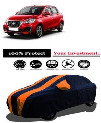 Amexride Car Cover For Datsun Datsun GO Datsun GO A Petrol (With Mirror Pockets)(Orange)