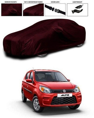 ANTHUB Car Cover For Maruti Suzuki Alto 800 (With Mirror Pockets)(Maroon)