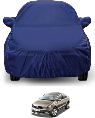 Auto Hub Car Cover For Volkswagen Vento (With Mirror Pockets)(Blue)