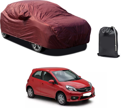 CODOKI Car Cover For Honda Brio (With Mirror Pockets)(Maroon)