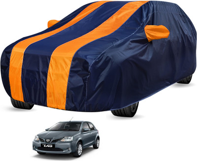 Auto Hub Car Cover For Toyota Etios Liva (Without Mirror Pockets)(Black, Orange)