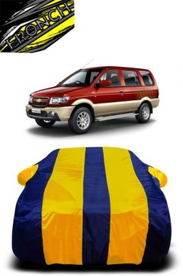 FRONCH Car Cover For Chevrolet Tavera (With Mirror Pockets)(Yellow, Blue)
