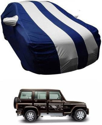 TWONE Car Cover For Mahindra Bolero (With Mirror Pockets)(Blue, White)