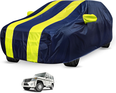 Auto Hub Car Cover For Mahindra Bolero (Without Mirror Pockets)(Black, Yellow)
