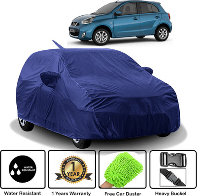 KushRoad Car Cover For Nissan Micra (With Mirror Pockets)(Blue)