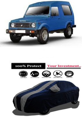 Amexride Car Cover For Maruti Suzuki Gypsy MG-410 (With Mirror Pockets)(Grey)