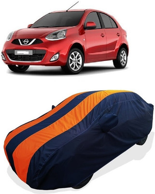Coxtor Car Cover For Nissan Micra XL Optional (With Mirror Pockets)(Orange)