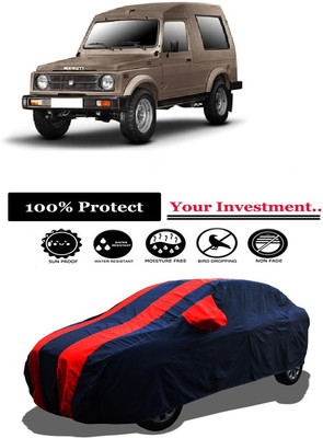 Amexride Car Cover For Maruti Suzuki Gypsy King Hard Top MPI (With Mirror Pockets)(Red)