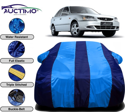 AUCTIMO Car Cover For Hyundai Accent (With Mirror Pockets)(Multicolor)