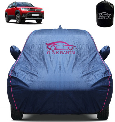 G G K RANTAL Car Cover For Maruti Suzuki Brezza (With Mirror Pockets)(Blue)