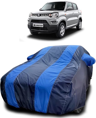 QLAX Car Cover For Maruti Suzuki S-Presso Std (O) (With Mirror Pockets)(Blue)
