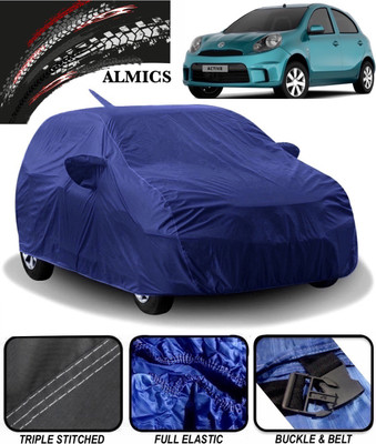 ALMICS Car Cover For Nissan Micra Active (With Mirror Pockets)(Blue)