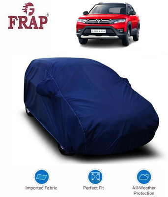 Frap Car Cover For Maruti Suzuki Vitara Brezza Facelift (With Mirror Pockets)(Blue, For 2022, 2023 Models)