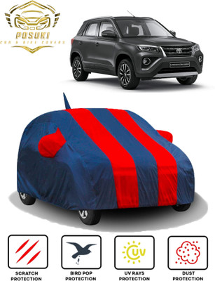 POSUKI Car Cover For Toyota Urban Cruiser (With Mirror Pockets)(Blue, Red)