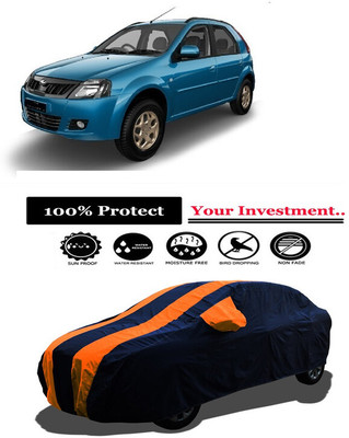 Amexride Car Cover For Mahindra E Verito D6 (With Mirror Pockets)(Orange)