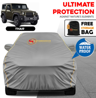 AUTOMOZEXO Car Cover For Mahindra Thar, Thar DI 4X4, Thar Facelift, Thar CRDe ABS Diesel (With Mirror Pockets)(Grey)