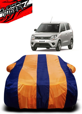 J S R Car Cover For Maruti Suzuki Wagon R LXI Opt Petrol (With Mirror Pockets)(Orange, Blue)