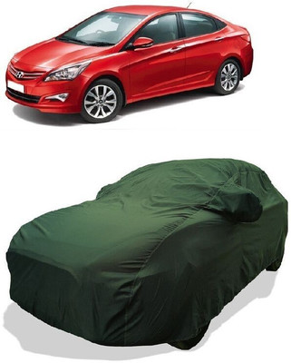 QLAX Car Cover For Maruti Verna Fluidic INHR (With Mirror Pockets)(Green)