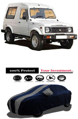 Amexride Car Cover For Maruti Suzuki Gypsy King (With Mirror Pockets)(Grey)