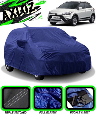 AXLOZ Car Cover For Hyundai i20 Active (With Mirror Pockets)(Blue)