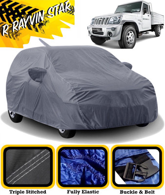 R Rayvin Star Car Cover For Mahindra Bolero EX AC (With Mirror Pockets)(Grey)