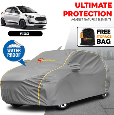 AUTOMOZEXO Car Cover For Ford Figo, Figo 1.5D Titanium MT, Figo 1.5D Base MT, Figo 1.5D Trend MT, Figo Ambiente Petrol (With Mirror Pockets)(Grey)
