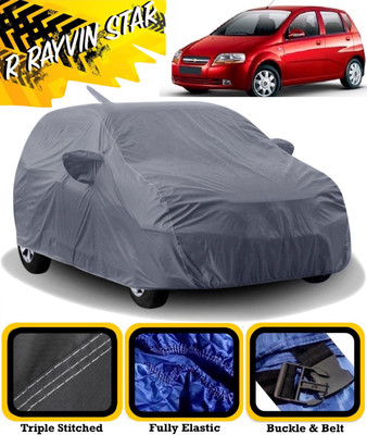 R Rayvin Star Car Cover For Chevrolet Aveo Uva (With Mirror Pockets)(Grey)