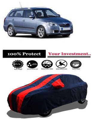 Amexride Car Cover For Skoda Fabia 1.9 TDI (With Mirror Pockets)(Red)