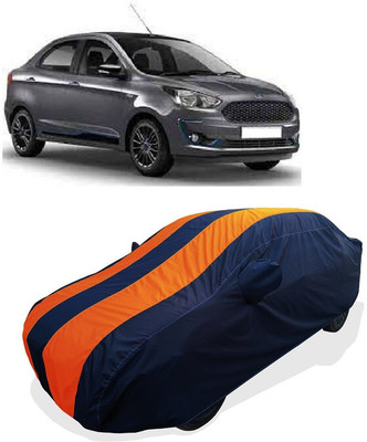 Coxtor Car Cover For Ford Figo Aspire Titanium Blu Diesel (With Mirror Pockets)(Orange)