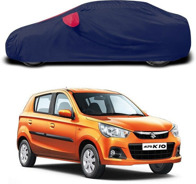 ANTHUB Car Cover For Maruti Suzuki Alto K10 (With Mirror Pockets)(Red, Blue)