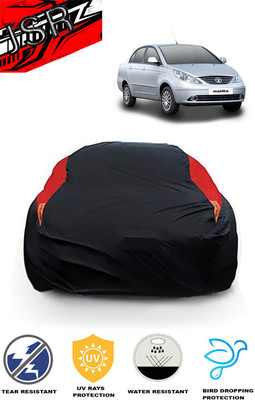 J S R Car Cover For Tata Manza (With Mirror Pockets)(Red, Black)