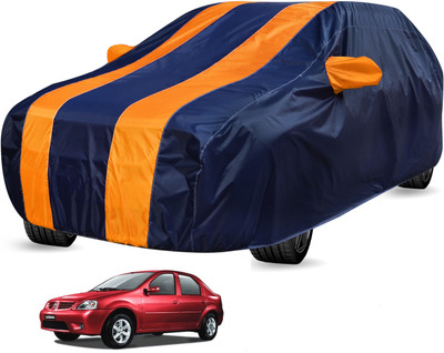 Auto Hub Car Cover For Mahindra Logan (Without Mirror Pockets)(Black, Orange)
