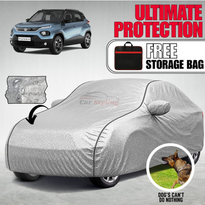 Car Styling Car Cover For Tata Punch, Punch (With Mirror Pockets)(Silver, Black, For 2021, 2022, 2023, 2024, 2025 Models)