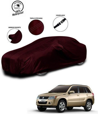 ANTHUB Car Cover For Maruti Suzuki Grand Vitara (With Mirror Pockets)(Red)