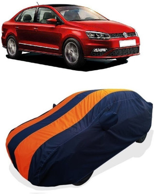 Coxtor Car Cover For Volkswagen Vento (With Mirror Pockets)(Orange)