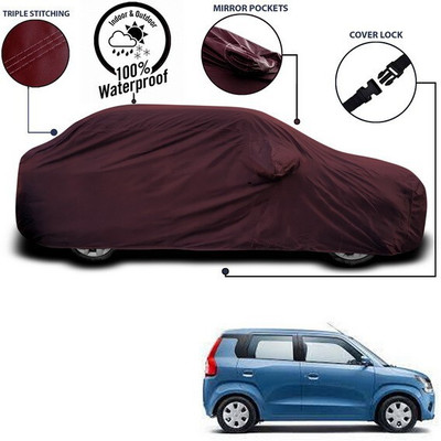 ANTHUB Car Cover For Maruti Suzuki WagonR (With Mirror Pockets)(Maroon, For 2020, 2021, 2022, 2023, 2024 Models)