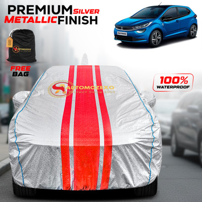 AUTOMOZEXO Car Cover For Tata Altroz (With Mirror Pockets)(Silver, Red)