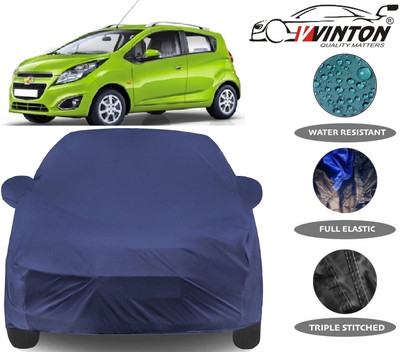 V VINTON Car Cover For Chevrolet Beat (With Mirror Pockets)(Blue)