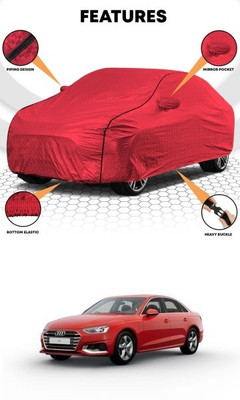 KAHRA Car Cover For Audi A4 (With Mirror Pockets)(Red)