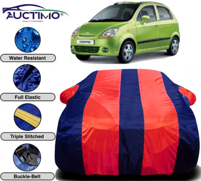 AUCTIMO Car Cover For Chevrolet Spark (With Mirror Pockets)(Multicolor)