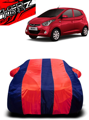 J S R Car Cover For Hyundai Eon (With Mirror Pockets)(Red, Blue)
