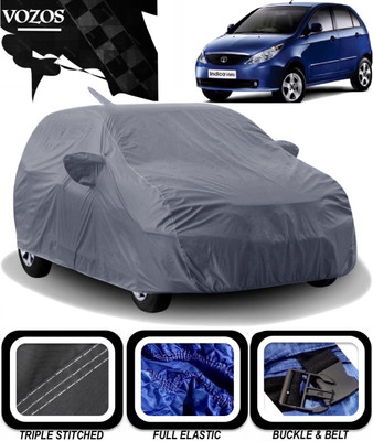 VOZOS Car Cover For Tata Indica Vista (With Mirror Pockets)(Grey)